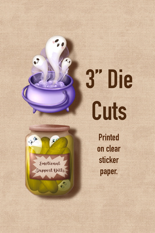 Emotional Support Ghosts Die Cut Sticker