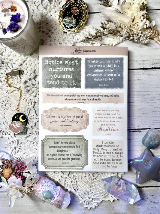 Slow Living: Text II Washi Stickers