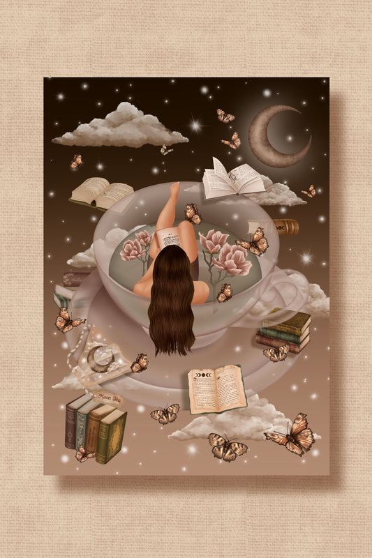 Moon Tea Art Print/Postcard