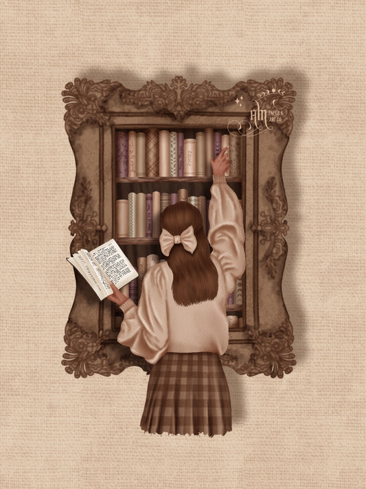 Bookish Girl (2 Options) Die Cut Sticker (4")