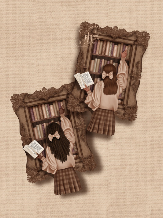 Bookish Girl (2 Options) Die Cut Sticker (4")