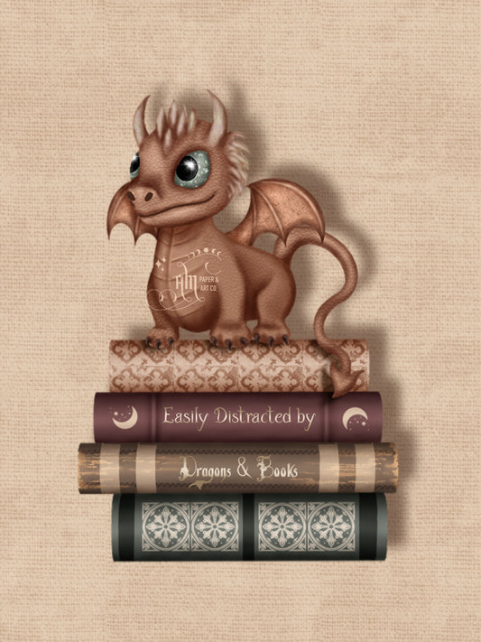 Reading Dragon Die Cut Sticker (4")