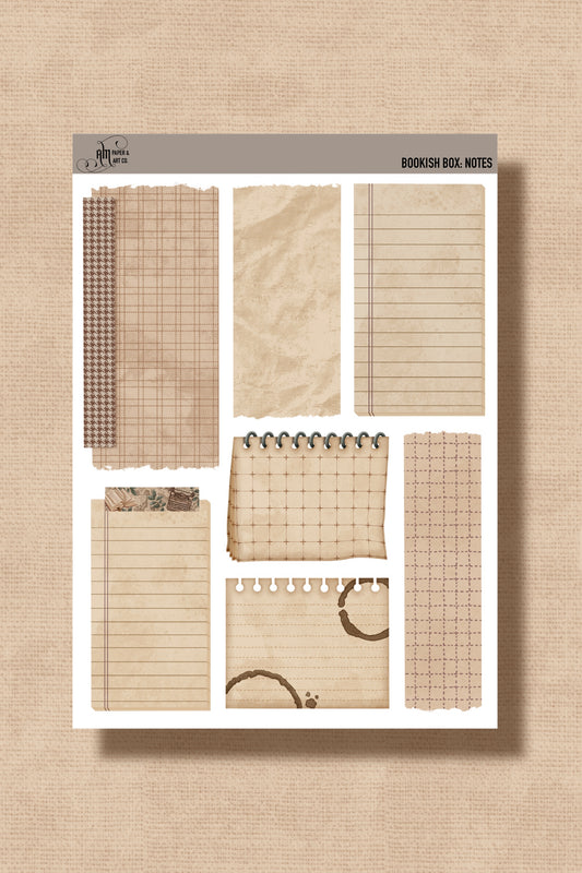 Bookish Notes Stickers (5"x7")