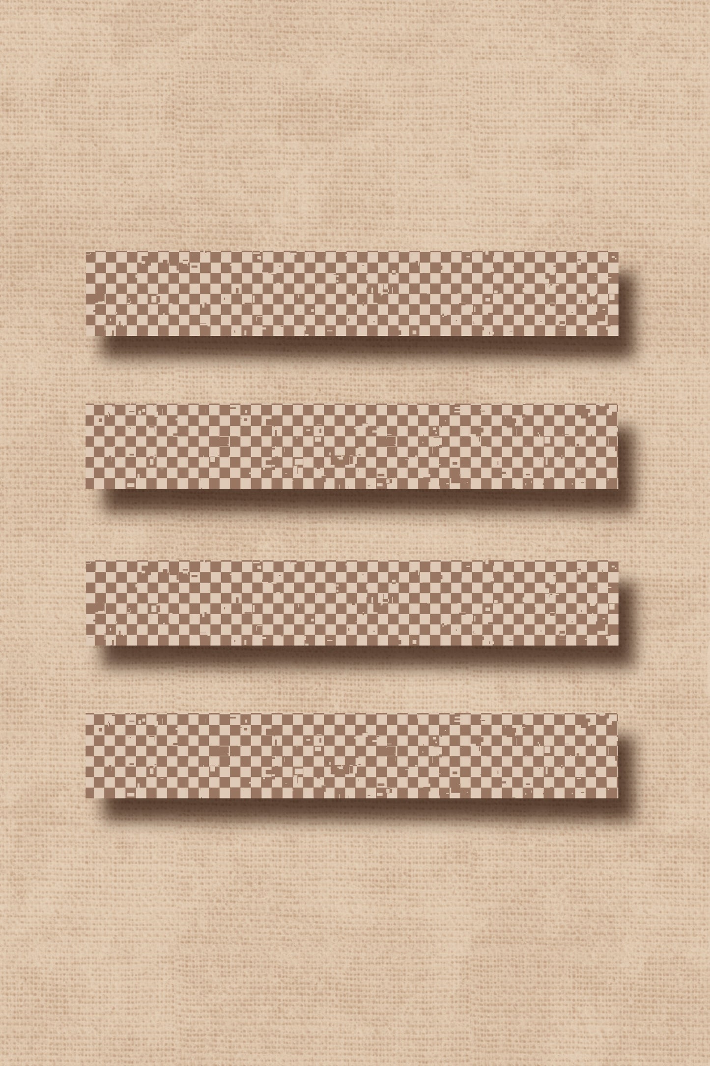 Brown Glitched Checkers Washi Tape (25 mm)