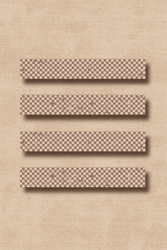 Brown Glitched Checkers Washi Tape (25 mm)