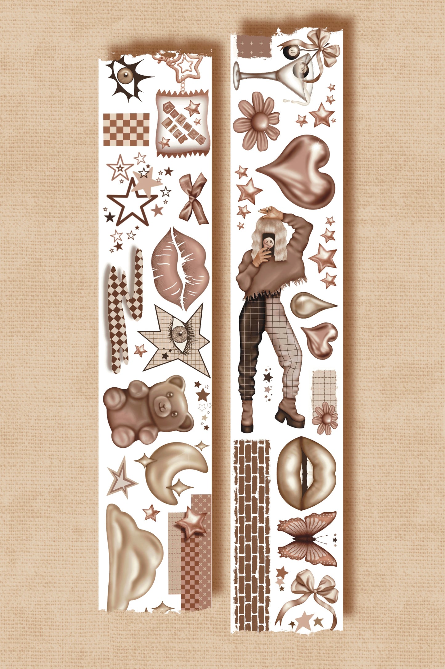 PREORDER: Basic Beige Grunge (Kiss-cut) PET Tape
