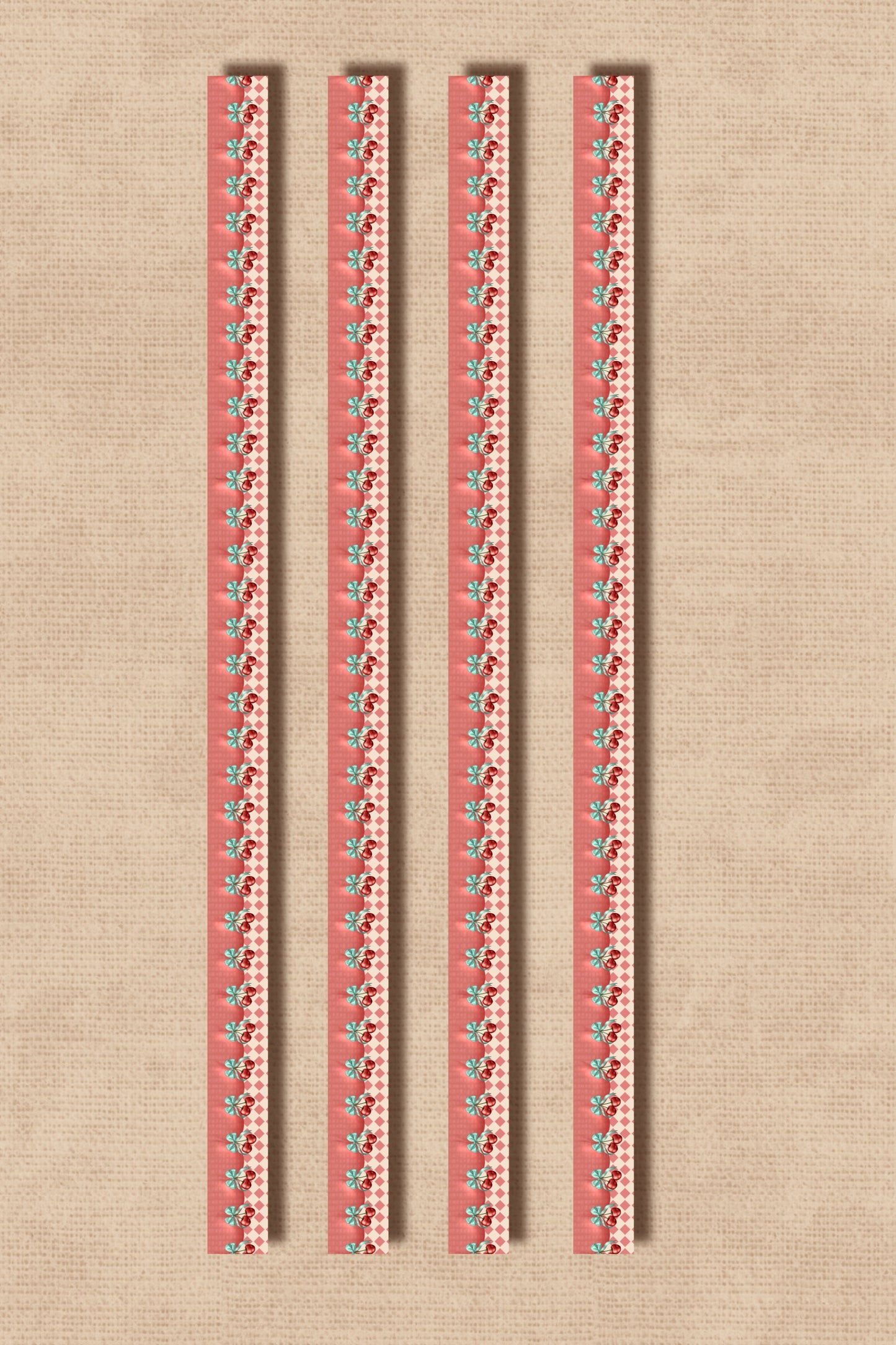 Cherry Ribbon Washi Tape (15 mm) - coral