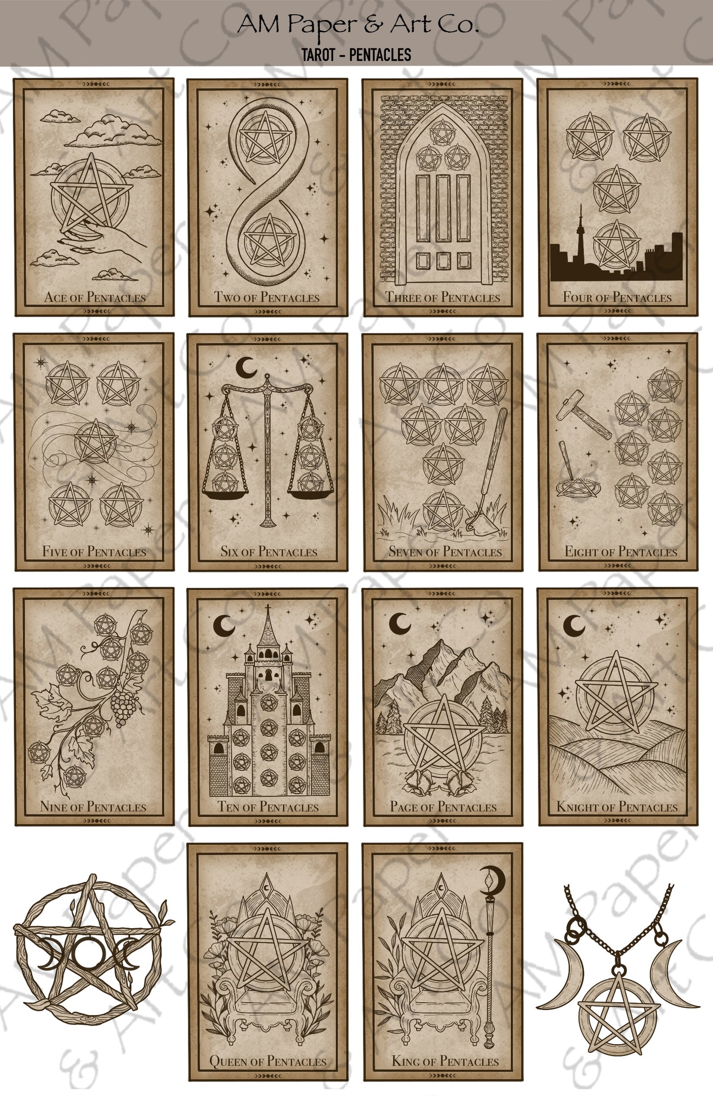 Tarot Cards (Major & Minor Arcana) Printable Stickers