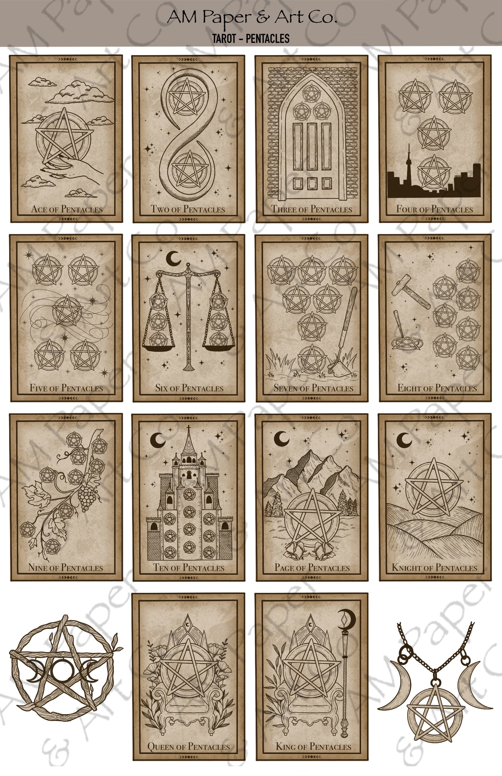 Tarot Cards (Major & Minor Arcana) Printable Stickers