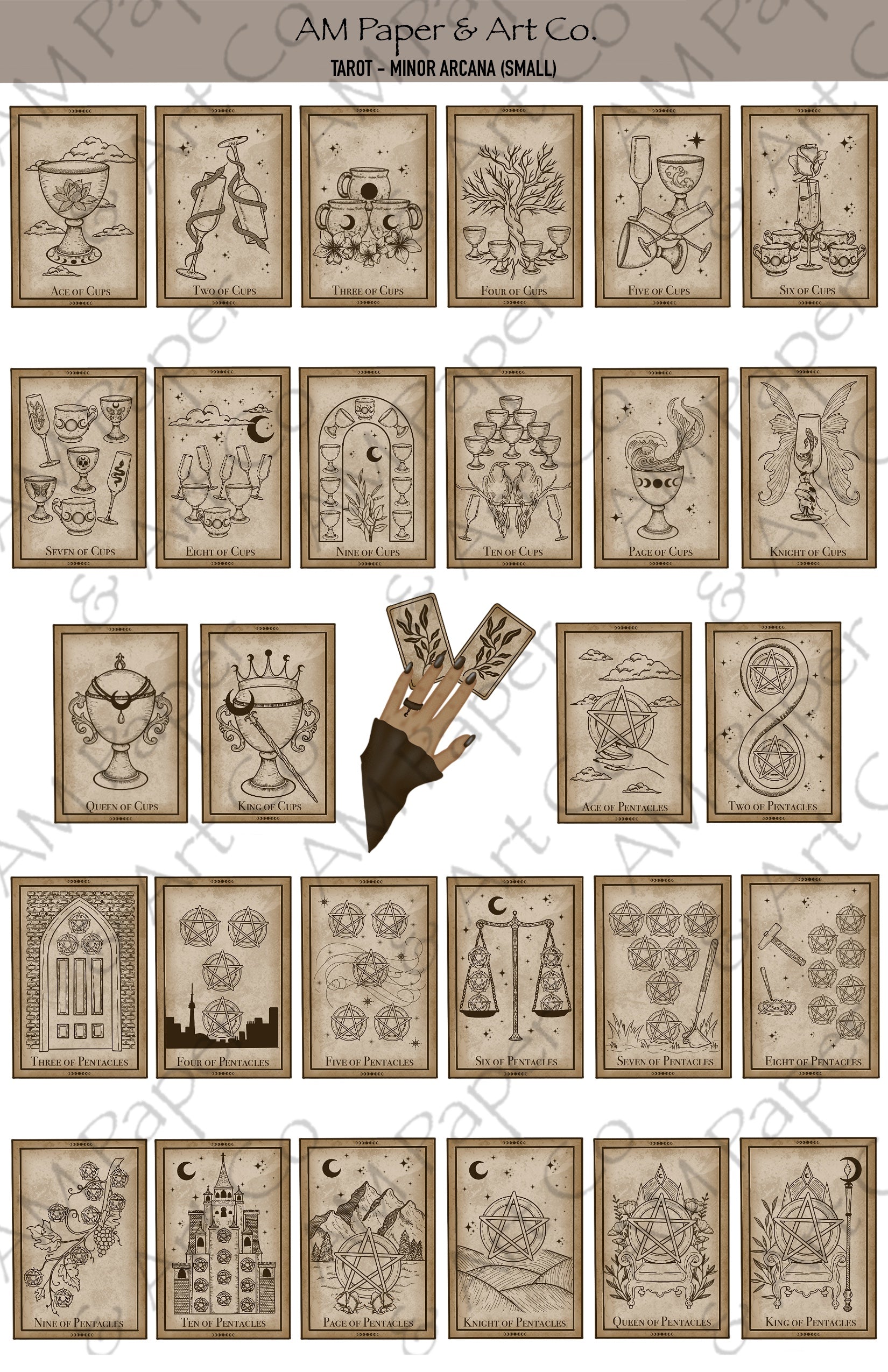 Tarot Cards (Major & Minor Arcana) Printable Stickers