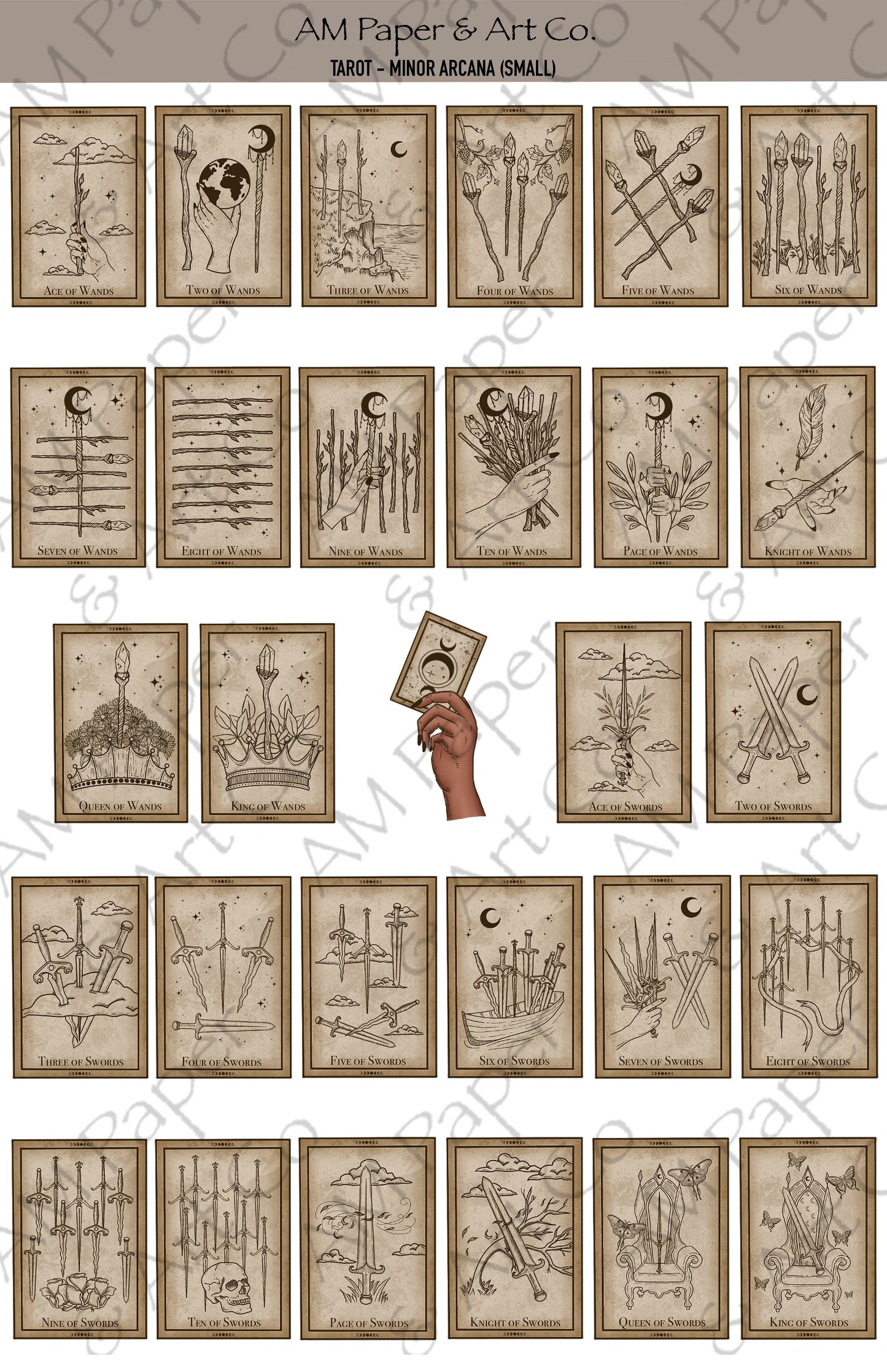 Tarot Cards (Major & Minor Arcana) Printable Stickers