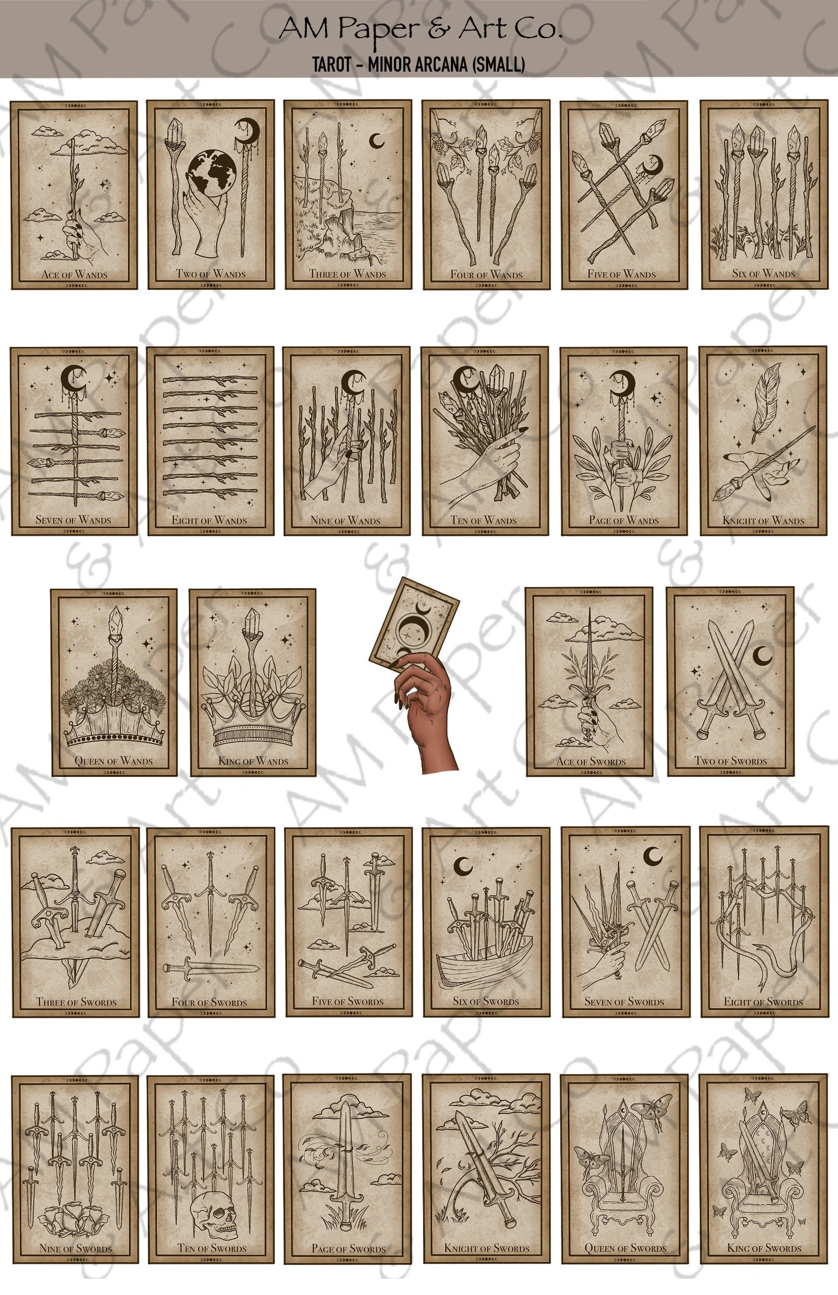 Tarot Cards (Major & Minor Arcana) Printable Stickers