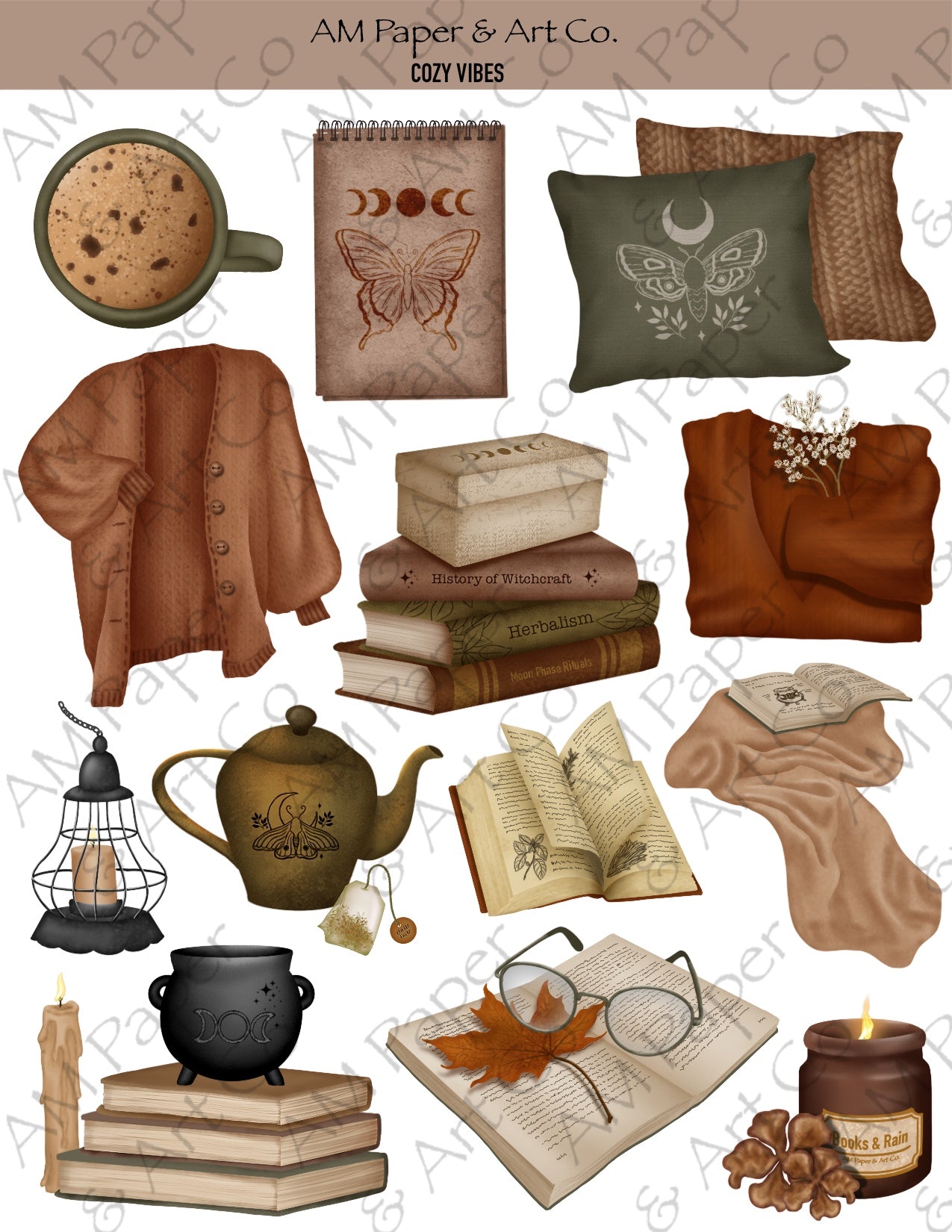 Cozy Vibes Printable Stickers