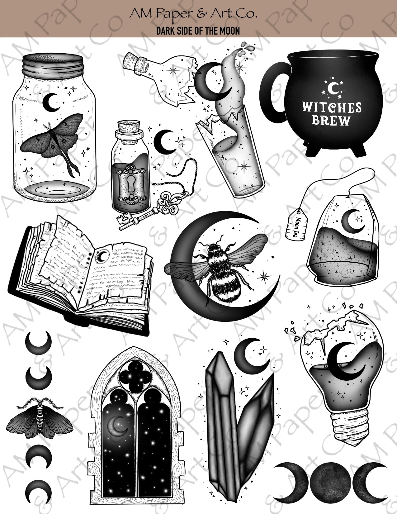 Dark Side of the Moon Printable Stickers