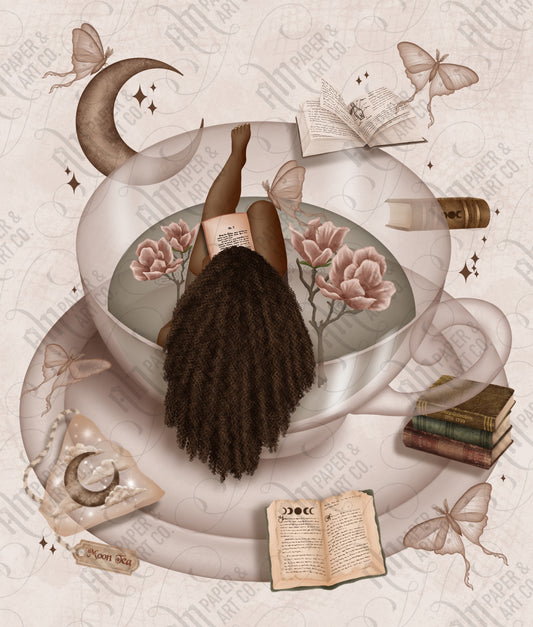 Moon Tea Die Cut Sticker