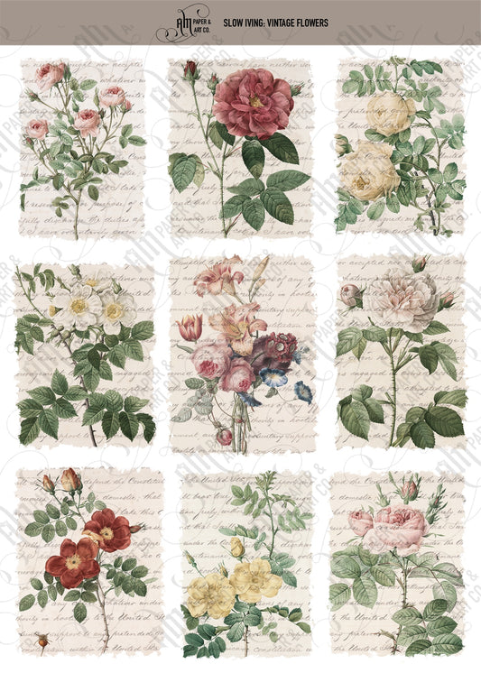Slow Living: Floral Ephemera Washi Stickers