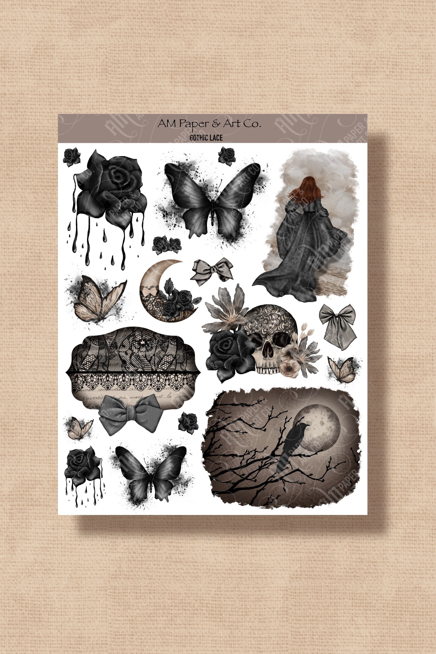 PRINTABLE: Gothic Lace Printable Stickers