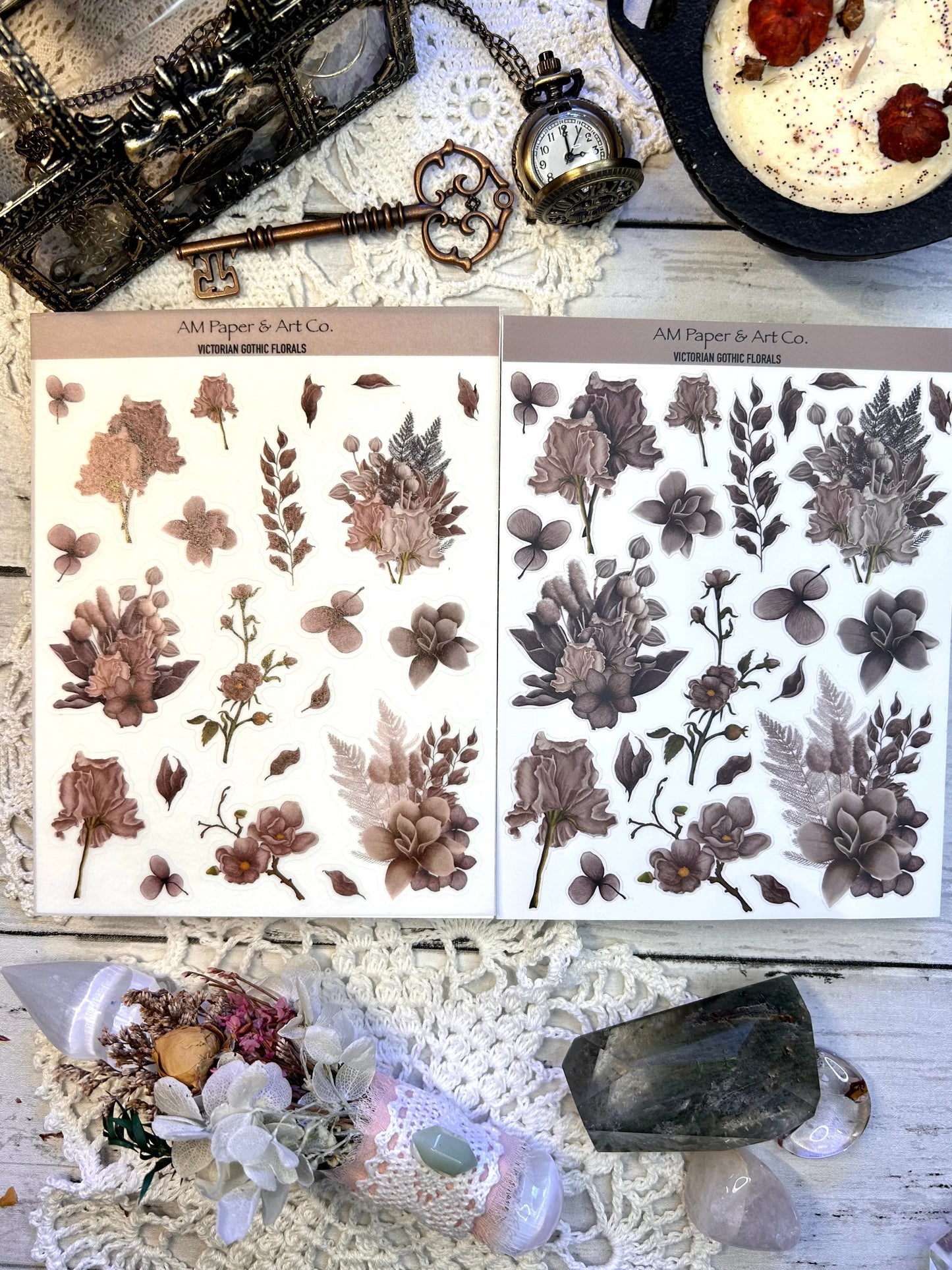 Victorian Gothic Florals Stickers