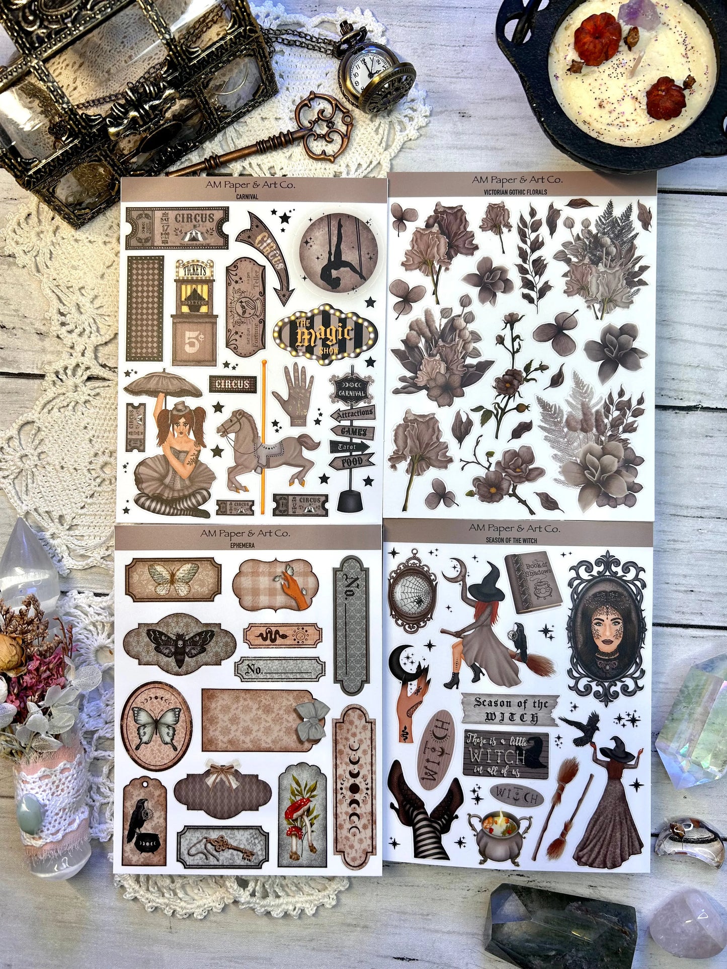 Victorian Gothic Florals Stickers