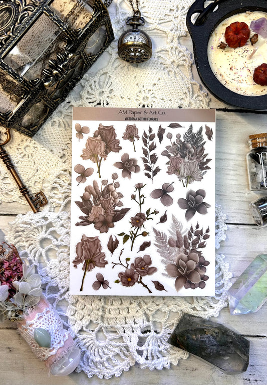 Victorian Gothic Florals Stickers