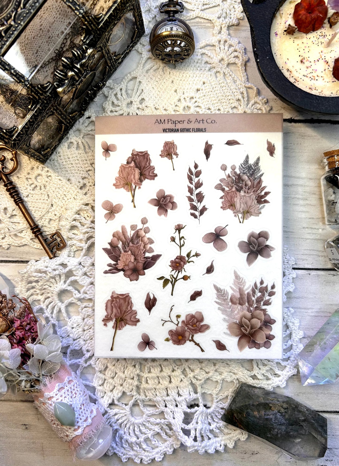 Victorian Gothic Florals Stickers