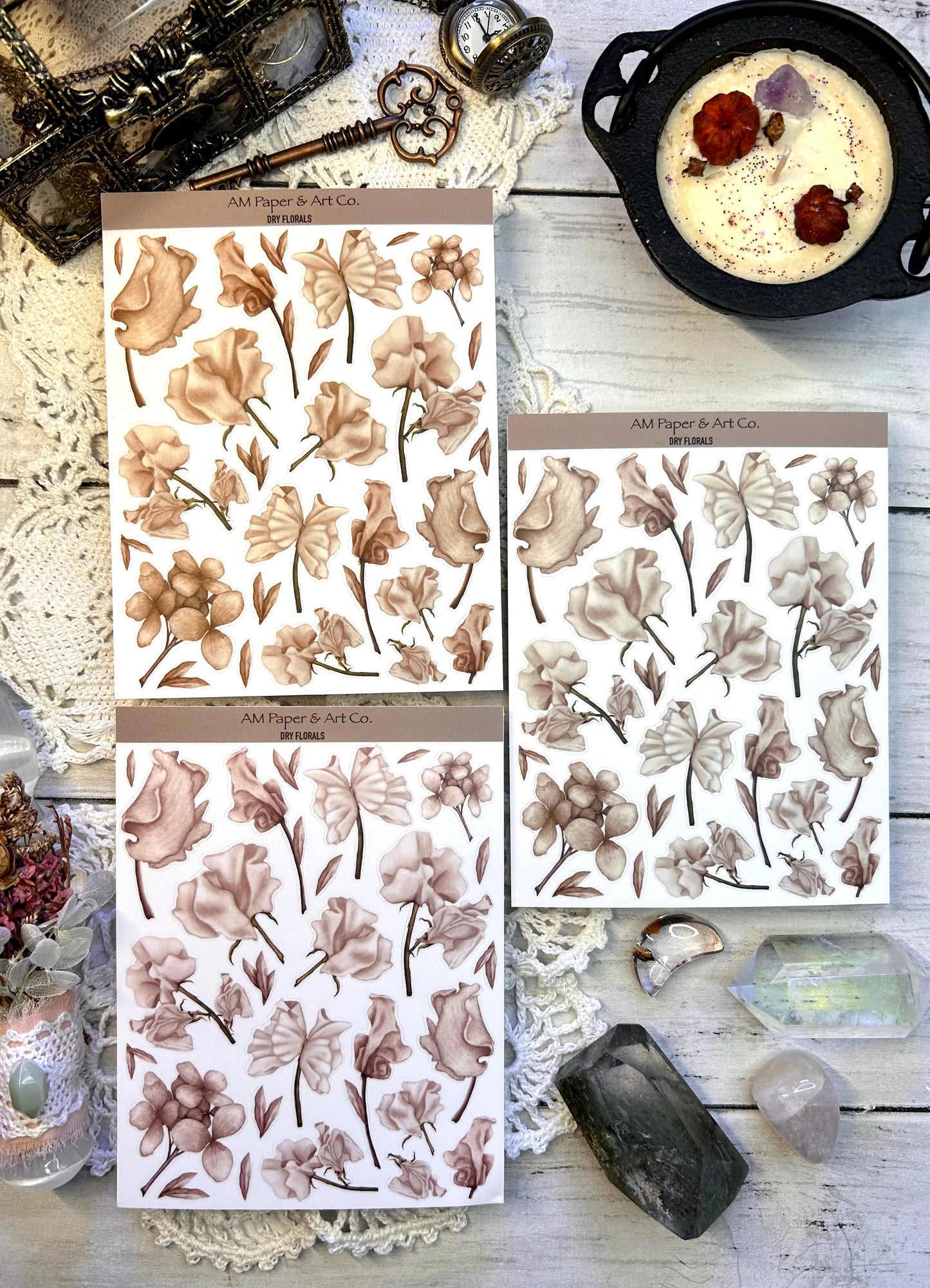 Dry Florals Stickers (3 Colour Options)