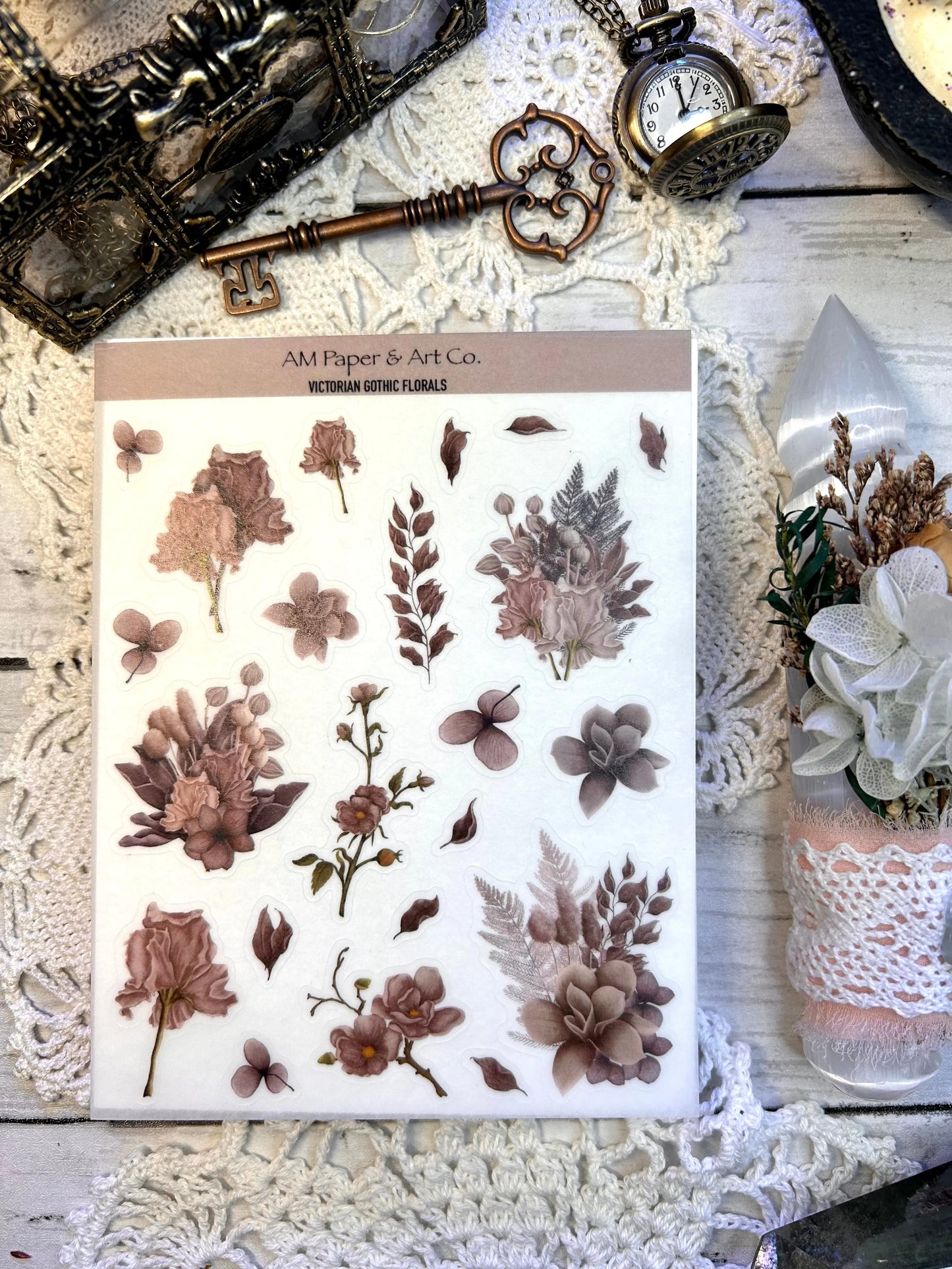 Victorian Gothic Florals Stickers