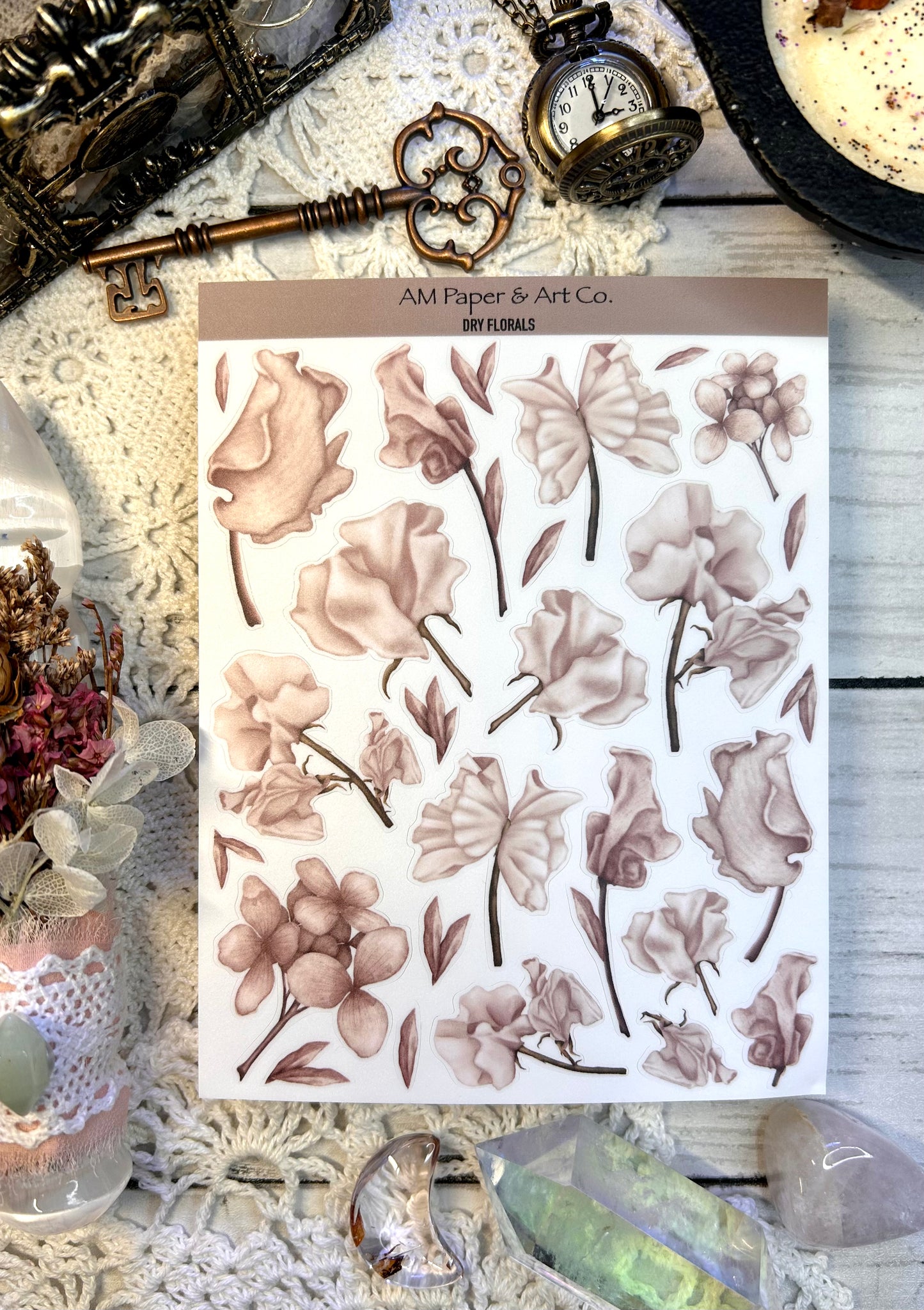 Dry Florals Stickers (3 Colour Options)