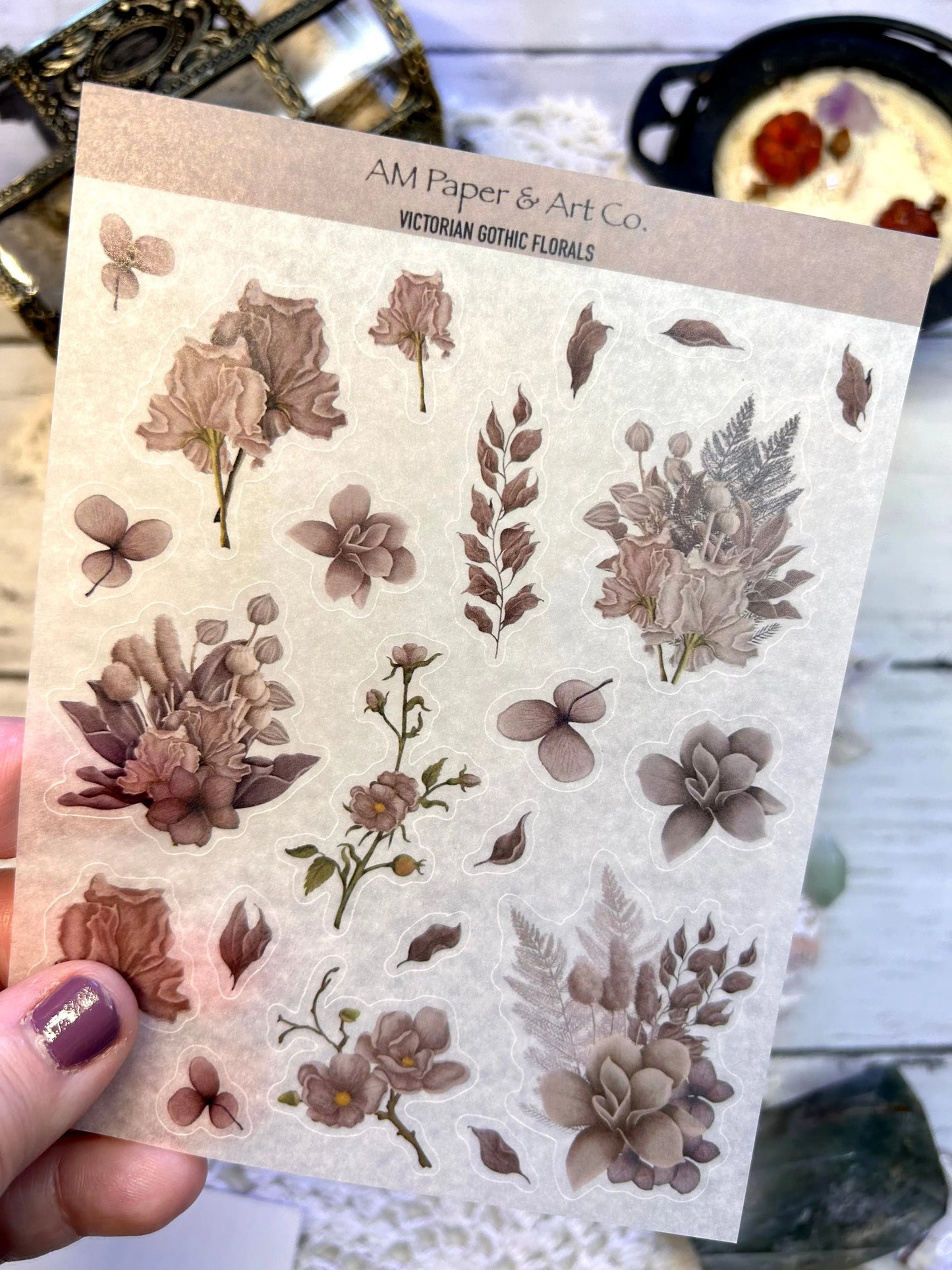 Victorian Gothic Florals Stickers