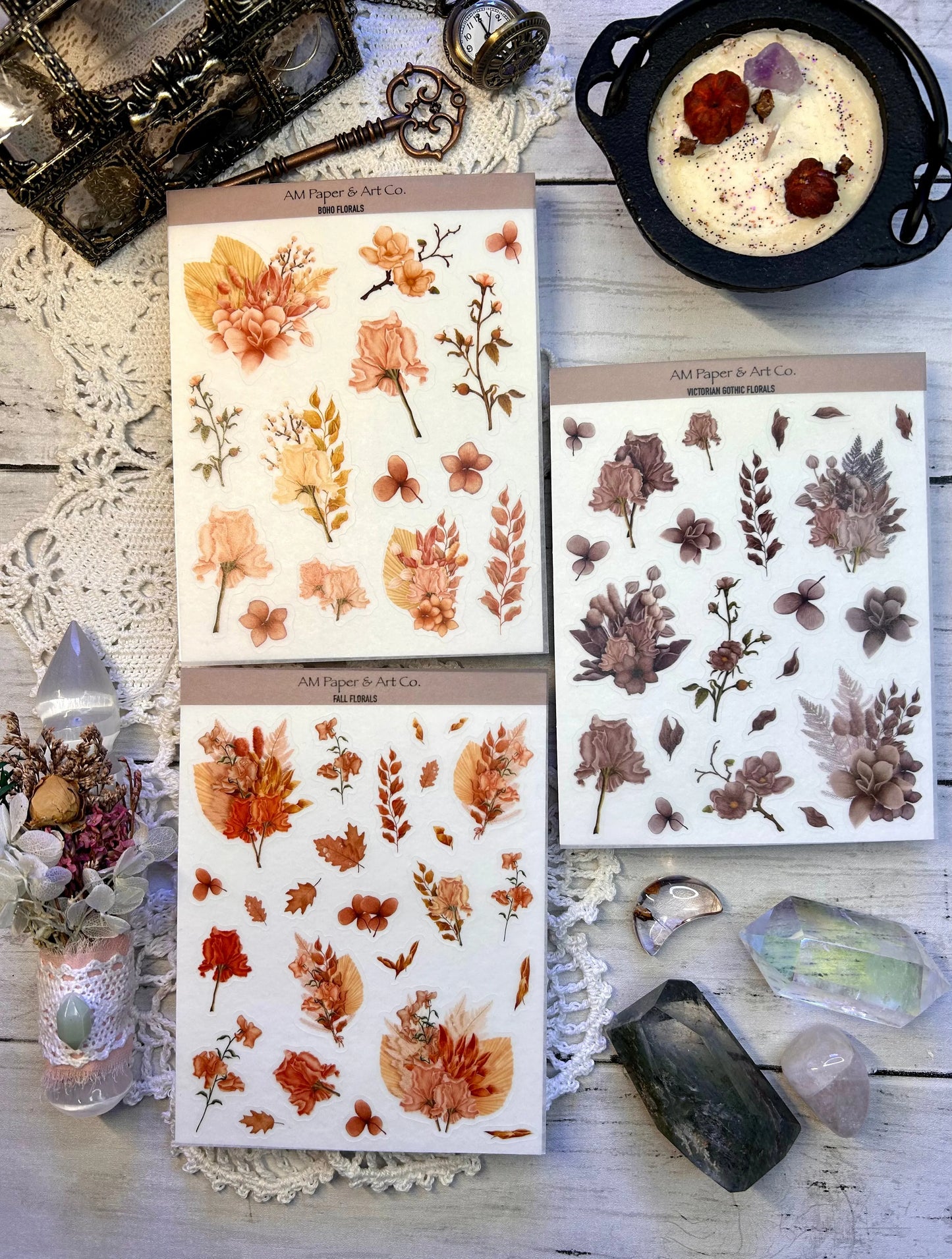 Victorian Gothic Florals Stickers