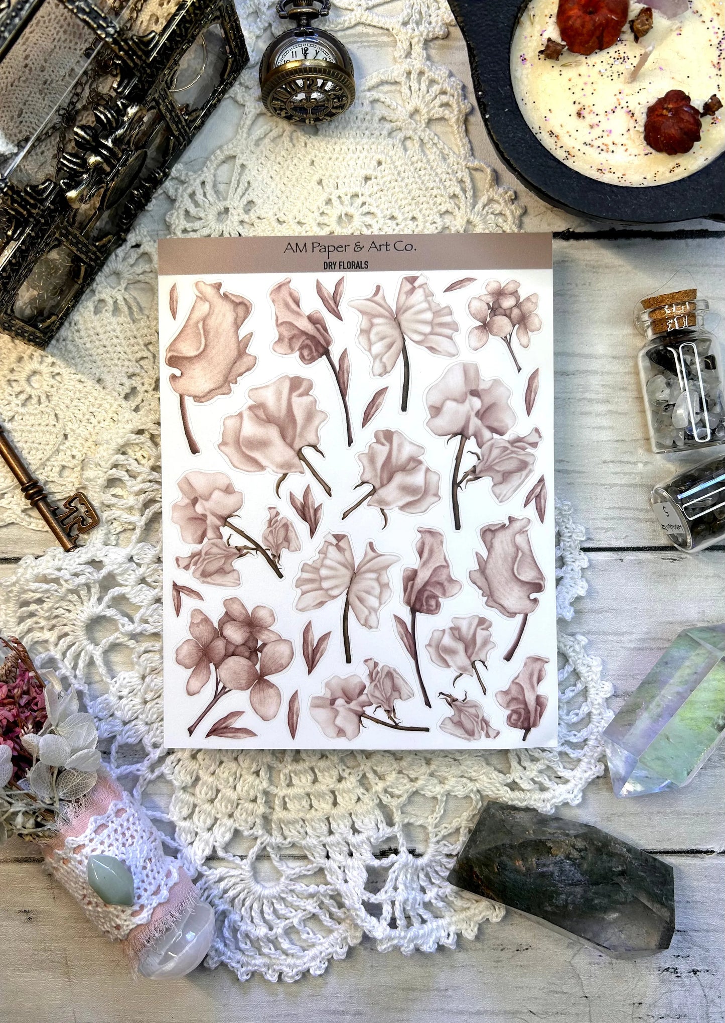Dry Florals Stickers (3 Colour Options)
