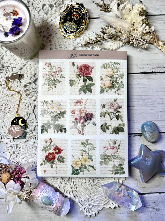 Slow Living: Floral Ephemera Washi Stickers