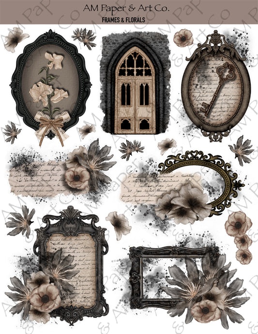 Gothic Frames & Florals Stickers