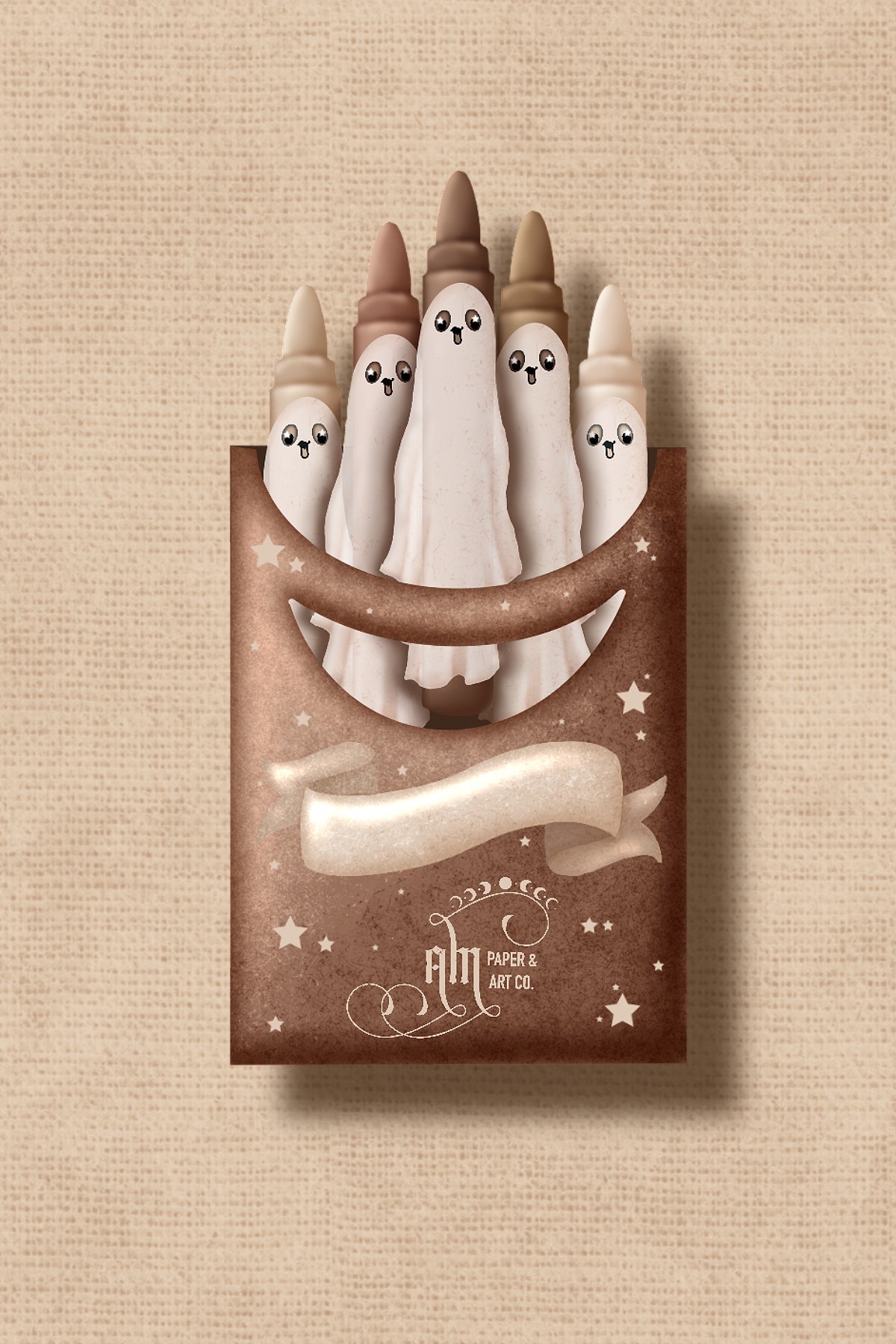 PRE-ORDER Ghost Crayons (brown) Die Cut Sticker (ships in 4-6 weeks)