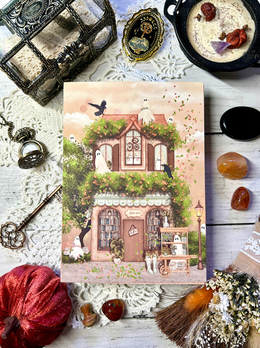 Ghost Bookstore Art Print/Postcard - Spring/Summer