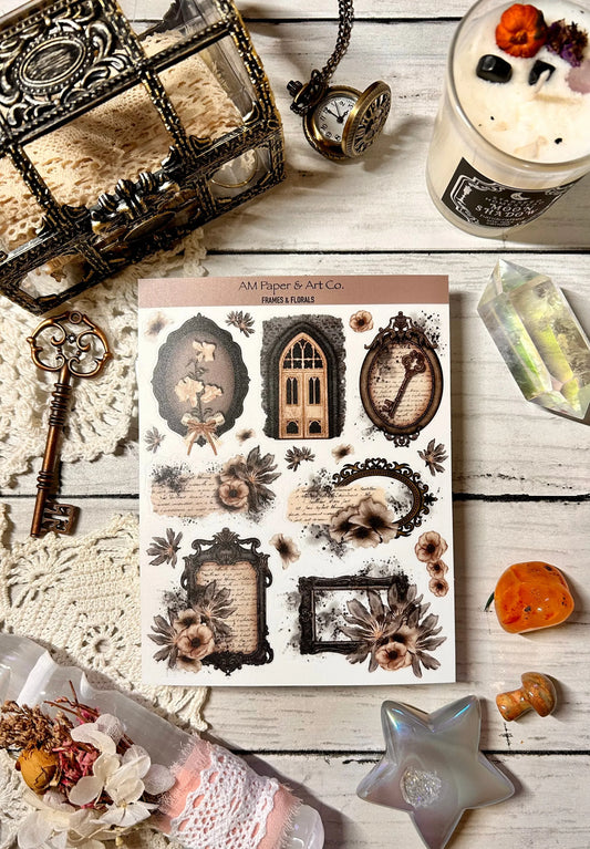 Gothic Frames & Florals Stickers