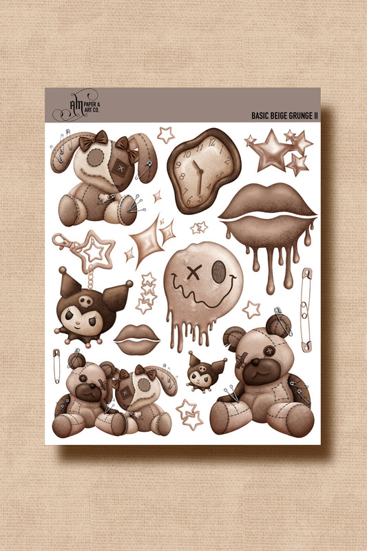 Basic Beige Grunge II Stickers