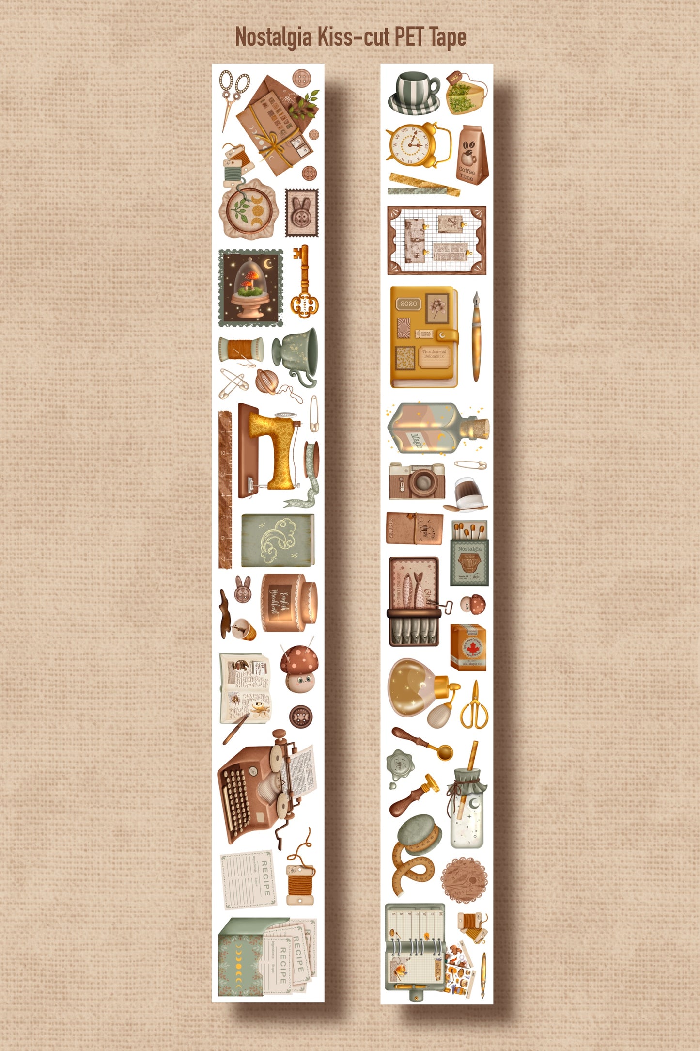 Nostalgia (Kiss-cut) PET Tape - Gold Foil