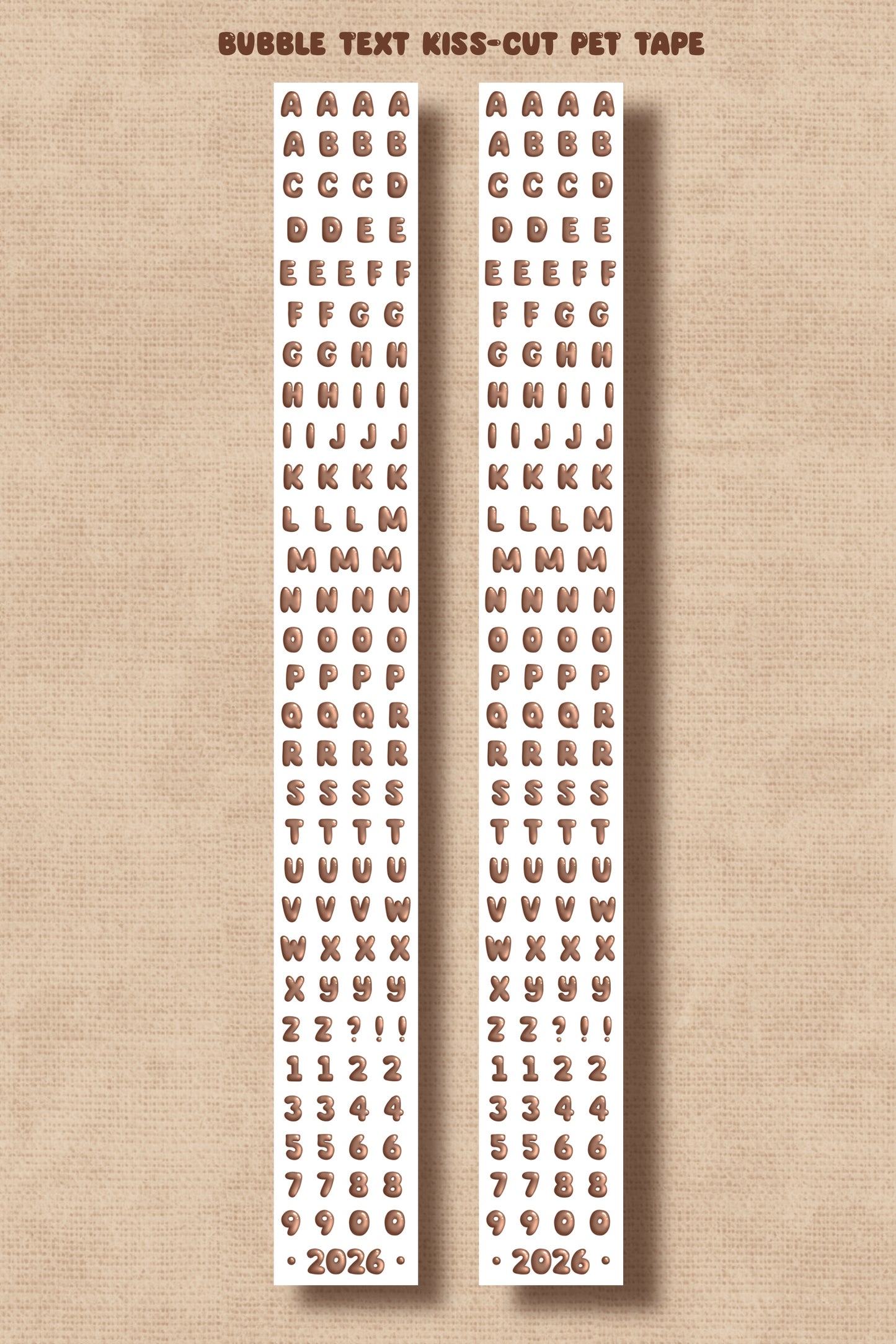 Bubble Letters (Kiss-cut) PET Tape