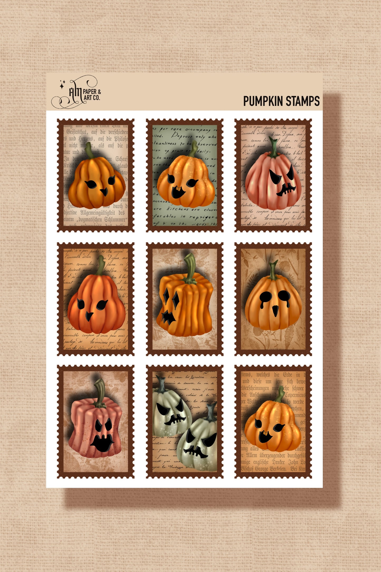 Pumpkin Stamps Stickers