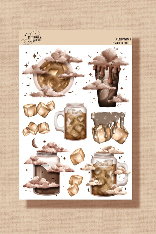 PRE-ORDER Cloudy with a Chance of Coffee Stickers (Ships in 4-6 weeks)
