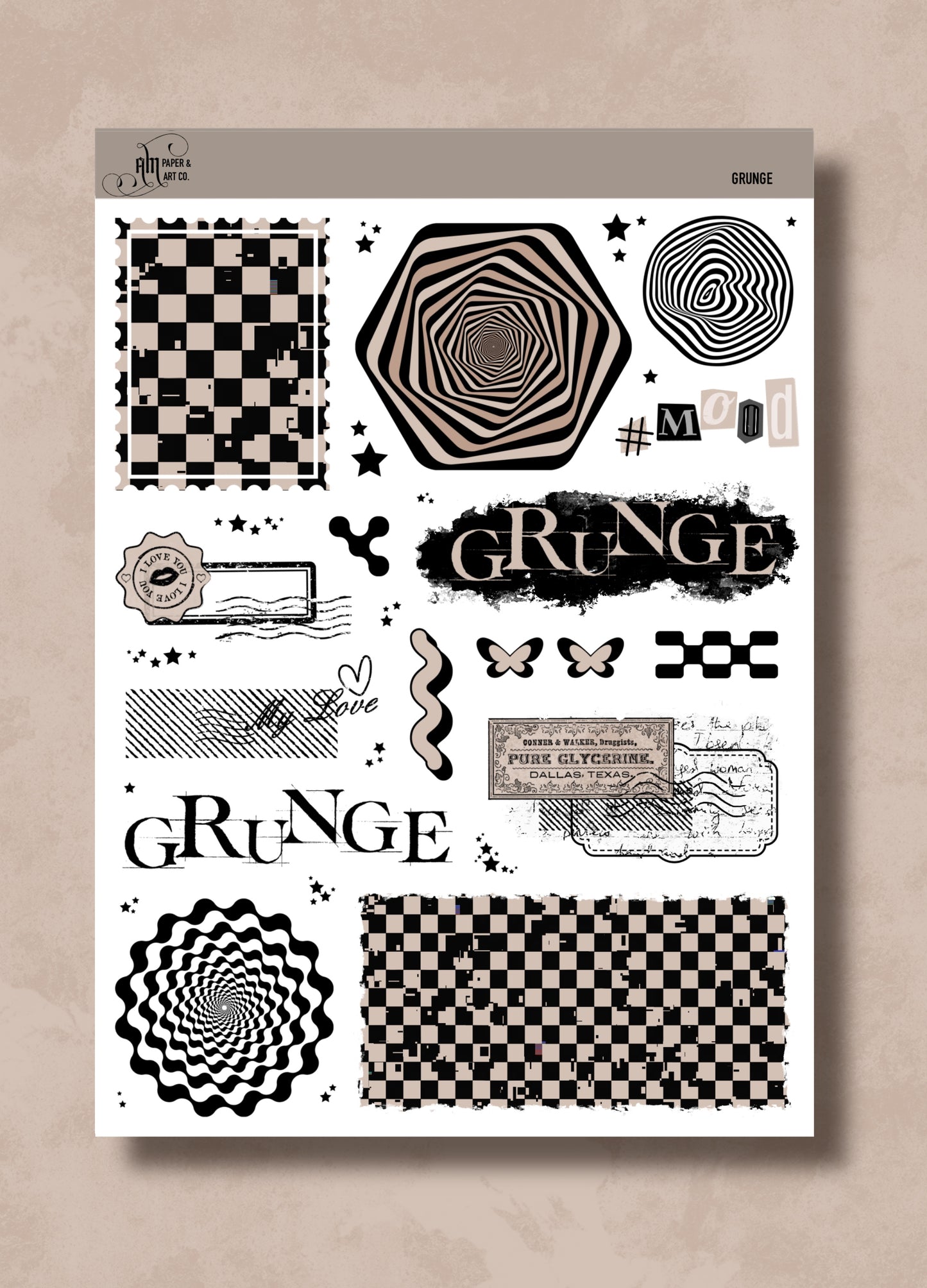 Grunge V Stickers