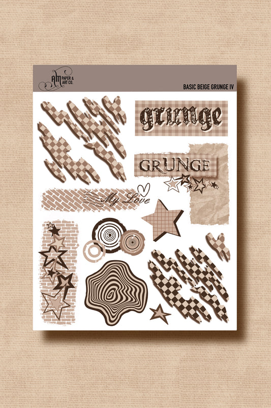 Basic Beige Grunge IV Stickers