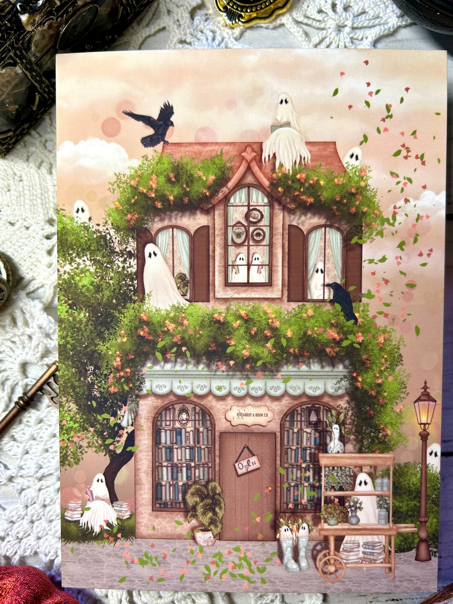 Ghost Bookstore Art Print/Postcard - Spring/Summer