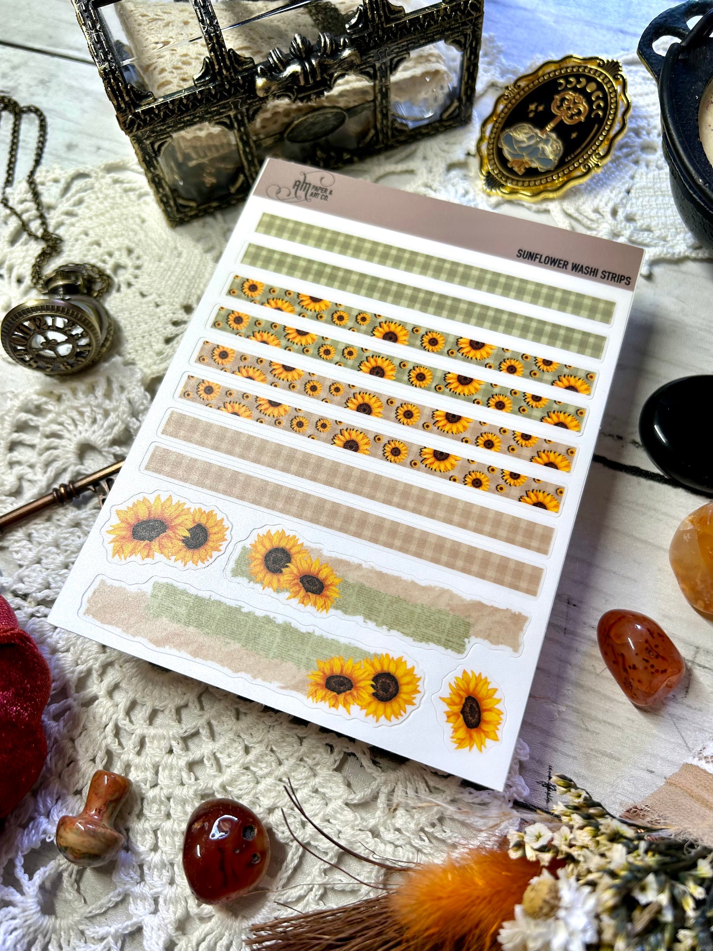 Sunflower Washi Strips Stickers