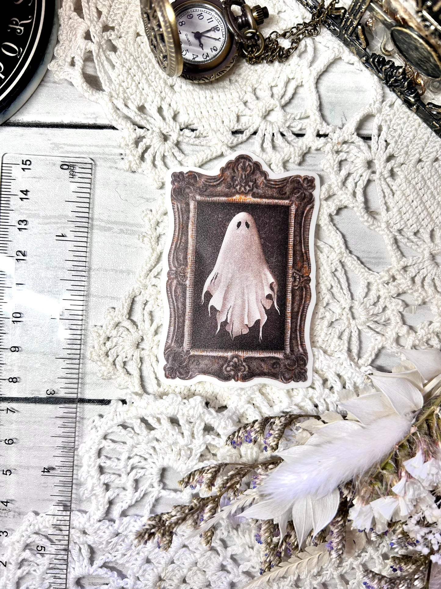 Ghost in a Frame Die Cut Sticker