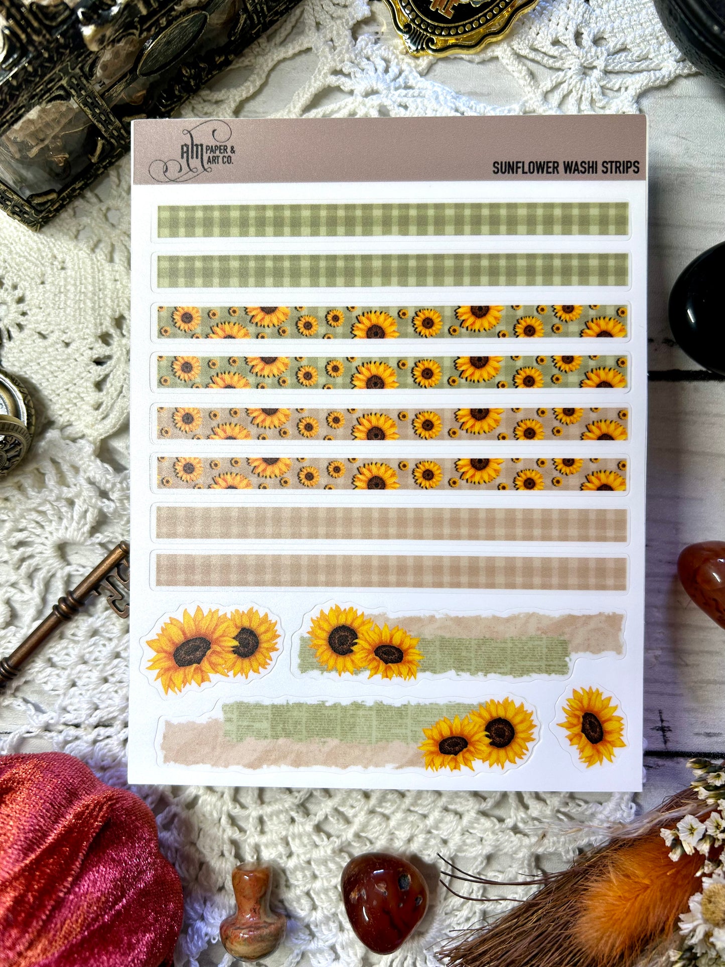 Sunflower Washi Strips Stickers