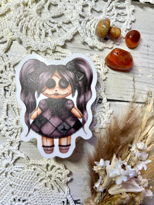 Spooky Doll Die Cut Sticker