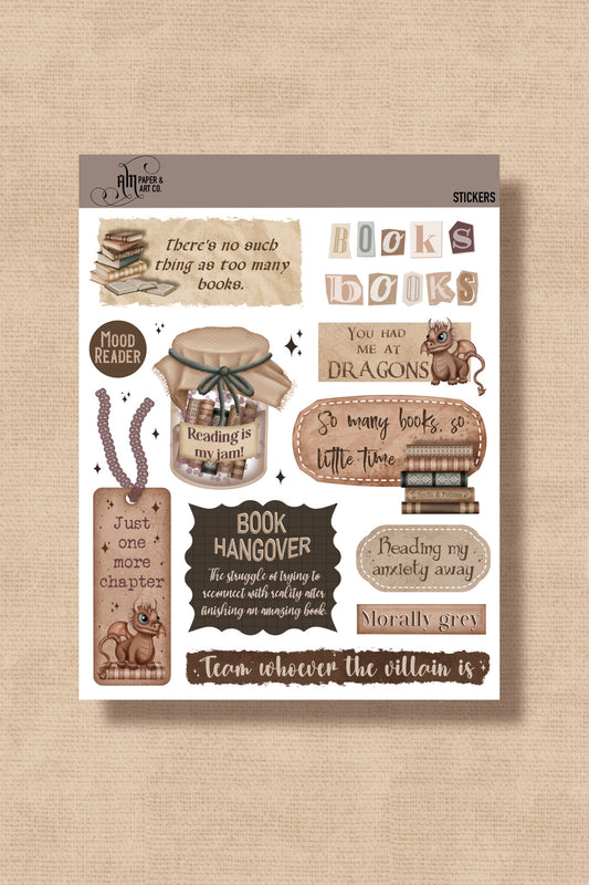 Bookish IV Stickers