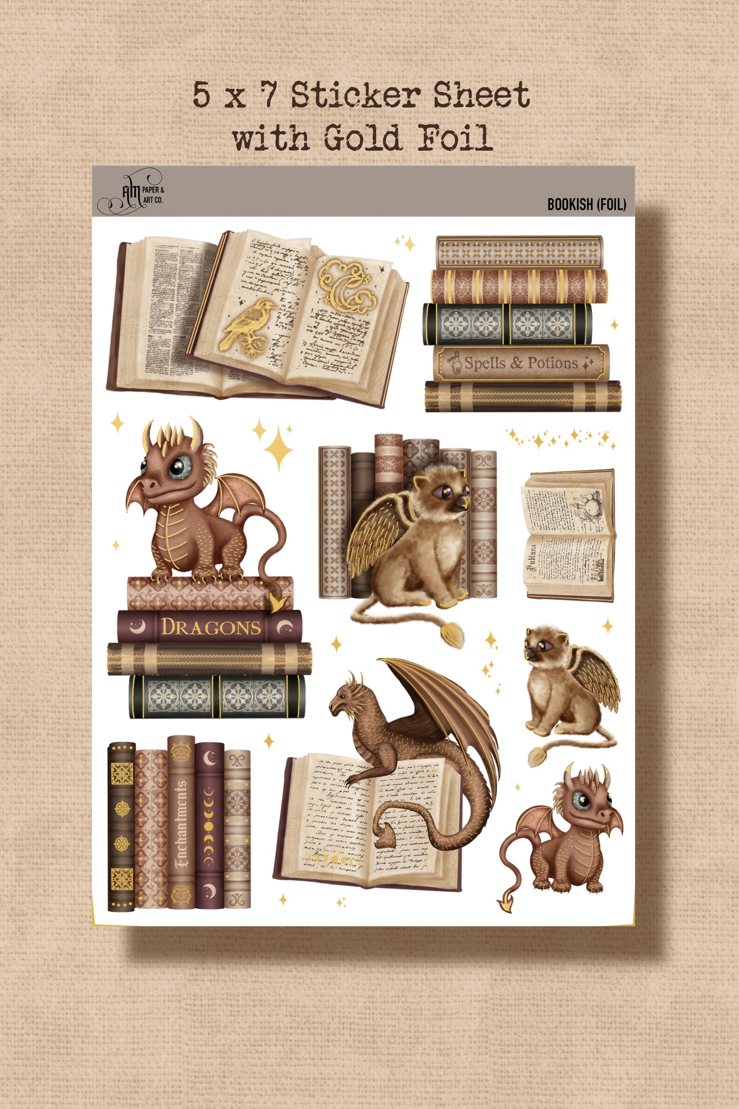 Bookish (Foil) Stickers (5"x7")